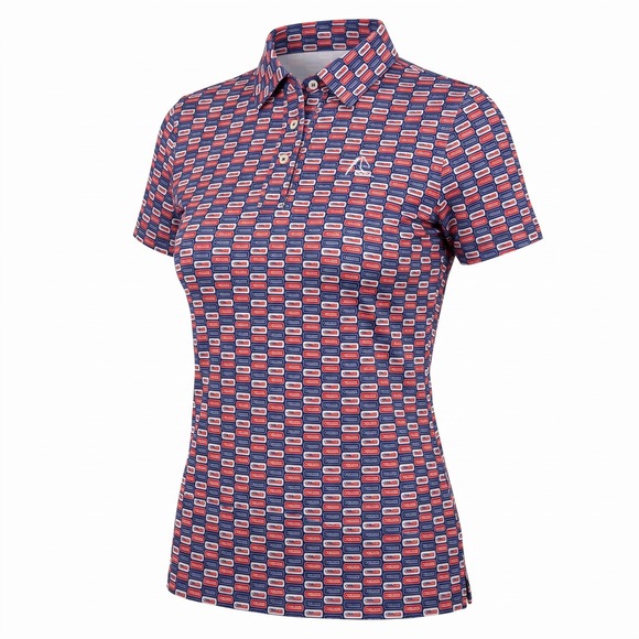 Rhoback Tops - Rhoback Womens PGA HOPE Dog Tag Polo Shirt Red White Blue Size Small Golf Top